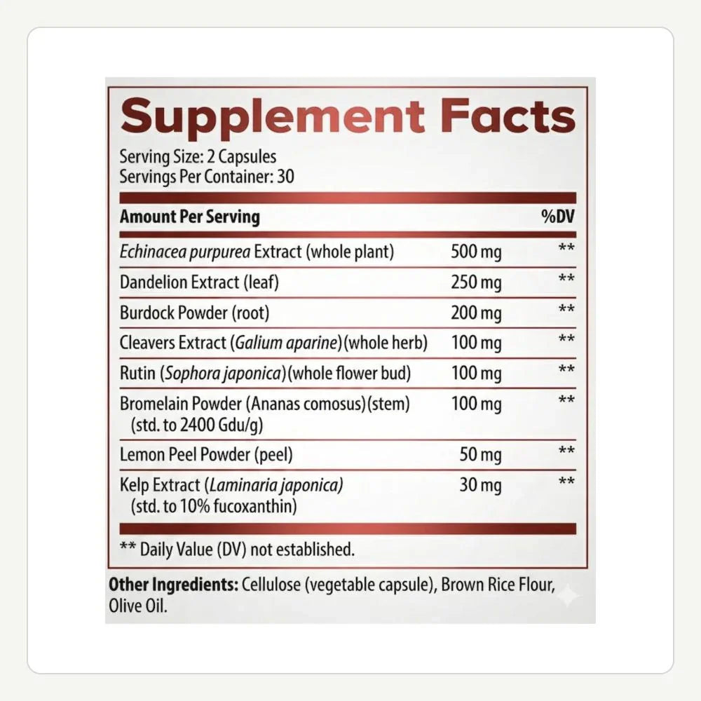 Snatch'd Supplement Facts panel